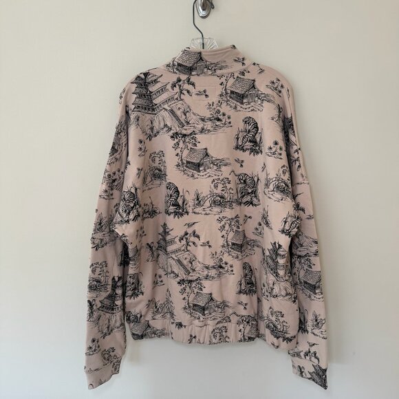 NWT EllandEmm J'adore Half Zip Windbreaker Sweatshirt Cream Black Size XL/XXL - Picture 6 of 7